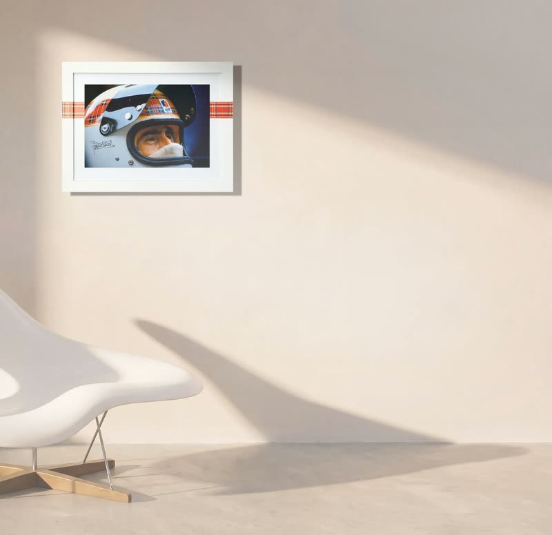 The Jackie-signed edition framed on a sunlit wall